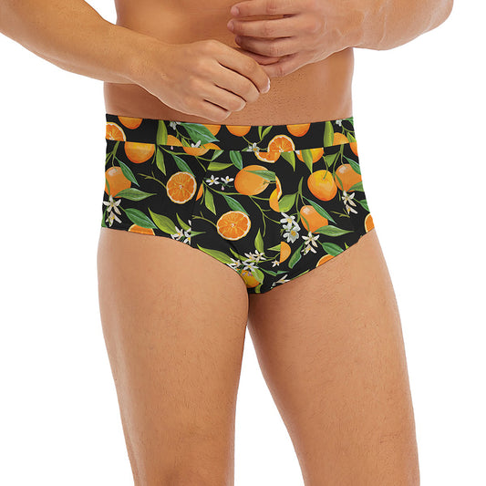 Orange Fruit Pattern Print Men's Briefs