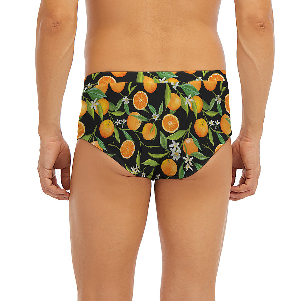 Orange Fruit Pattern Print Men's Briefs