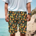 Orange Fruit Pattern Print Men's Cargo Shorts