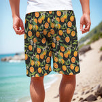 Orange Fruit Pattern Print Men's Cargo Shorts
