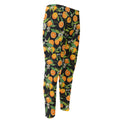 Orange Fruit Pattern Print Men's Compression Pants