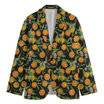 Orange Fruit Pattern Print Men's Cotton Blazer