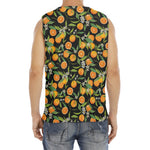 Orange Fruit Pattern Print Men's Fitness Tank Top