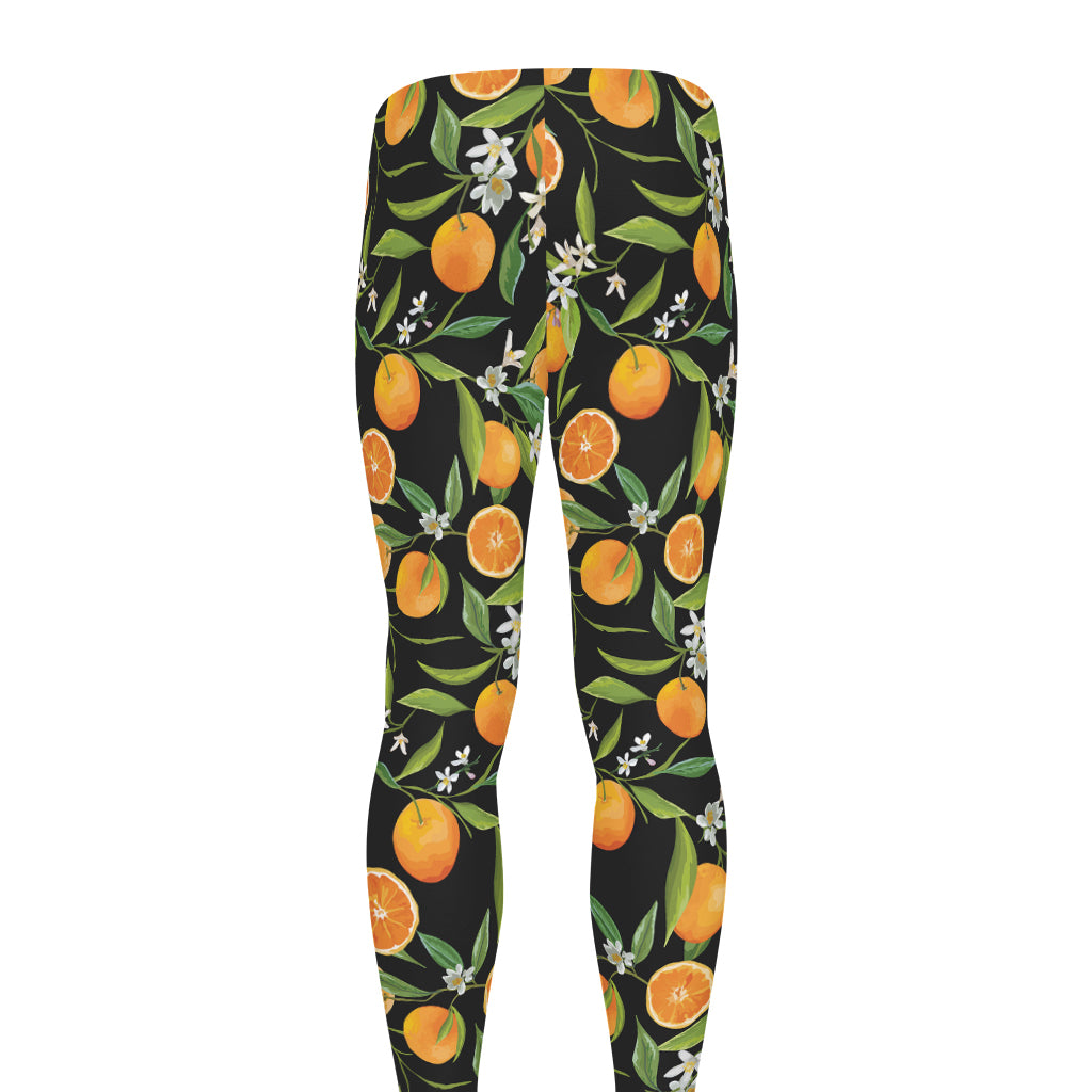 Orange Fruit Pattern Print Men's leggings