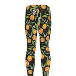 Orange Fruit Pattern Print Men's leggings
