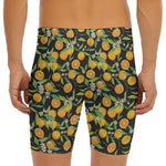 Orange Fruit Pattern Print Men's Long Boxer Briefs