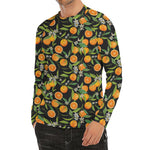 Orange Fruit Pattern Print Men's Long Sleeve Rash Guard