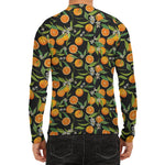 Orange Fruit Pattern Print Men's Long Sleeve Rash Guard