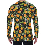 Orange Fruit Pattern Print Men's Long Sleeve T-Shirt