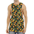 Orange Fruit Pattern Print Men's Muscle Tank Top