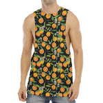Orange Fruit Pattern Print Men's Muscle Tank Top