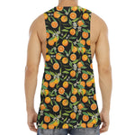 Orange Fruit Pattern Print Men's Muscle Tank Top