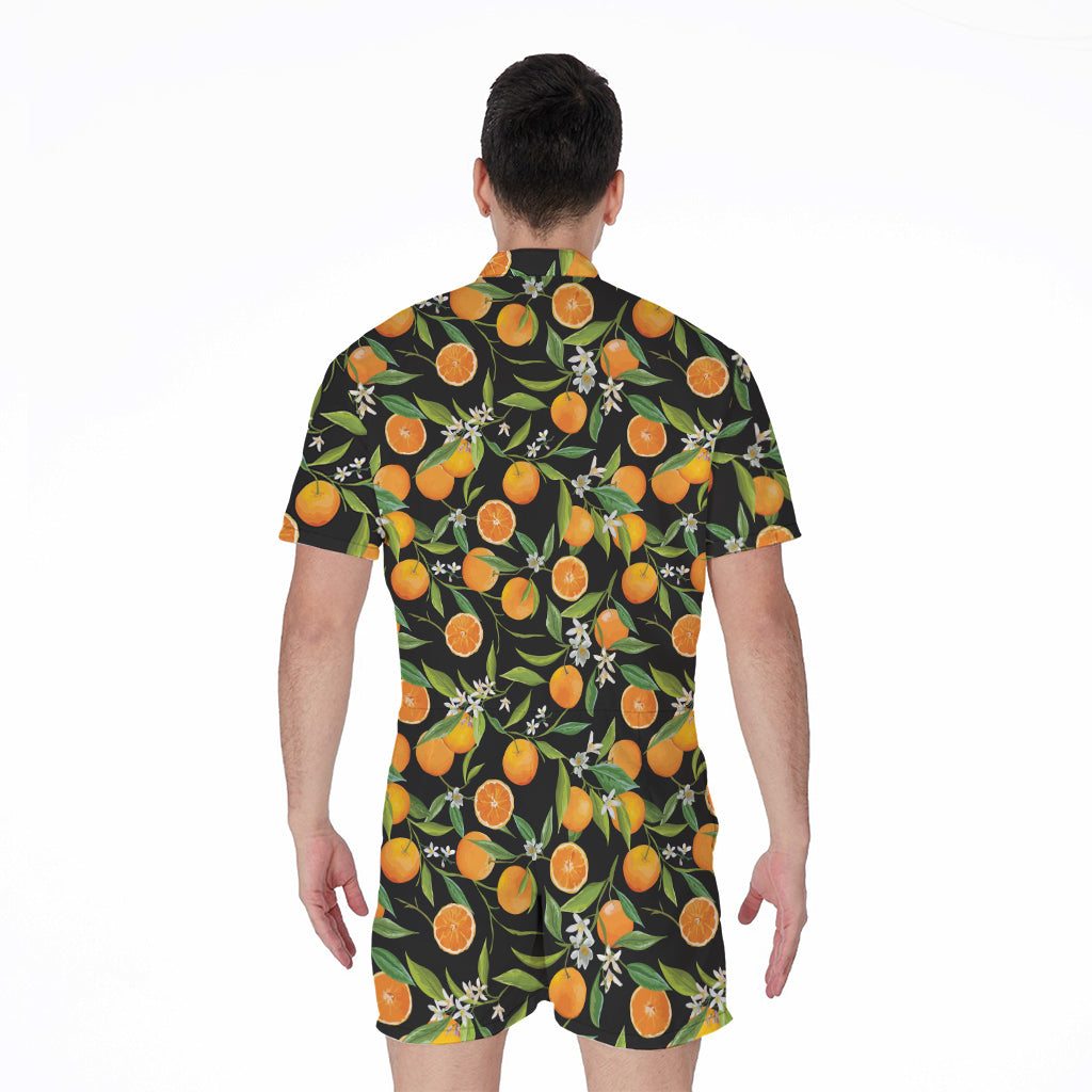 Orange Fruit Pattern Print Men's Rompers