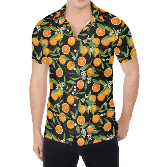 Orange Fruit Pattern Print Men's Shirt
