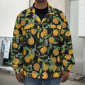 Orange Fruit Pattern Print Men's Shirt Jacket