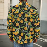 Orange Fruit Pattern Print Men's Shirt Jacket