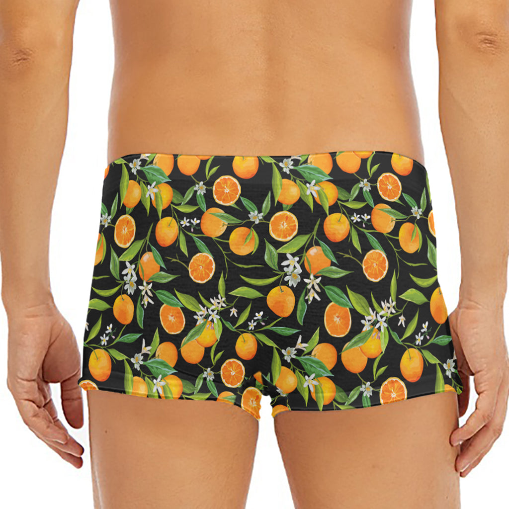 Orange Fruit Pattern Print Men's Short Boxer Briefs
