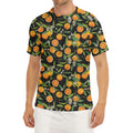 Orange Fruit Pattern Print Men's Short Sleeve Rash Guard