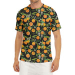 Orange Fruit Pattern Print Men's Short Sleeve Rash Guard