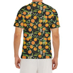Orange Fruit Pattern Print Men's Short Sleeve Rash Guard
