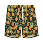 Orange Fruit Pattern Print Men's Sports Shorts