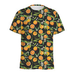 Orange Fruit Pattern Print Men's Sports T-Shirt