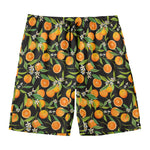 Orange Fruit Pattern Print Men's Swim Trunks
