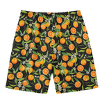 Orange Fruit Pattern Print Men's Swim Trunks