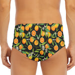 Orange Fruit Pattern Print Men's Triangle Swim Briefs