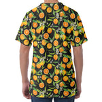 Orange Fruit Pattern Print Men's Velvet T-Shirt