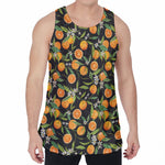 Orange Fruit Pattern Print Men's Velvet Tank Top