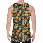 Orange Fruit Pattern Print Men's Velvet Tank Top