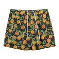 Orange Fruit Pattern Print Mesh Shorts