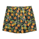 Orange Fruit Pattern Print Mesh Shorts