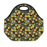 Orange Fruit Pattern Print Neoprene Lunch Bag