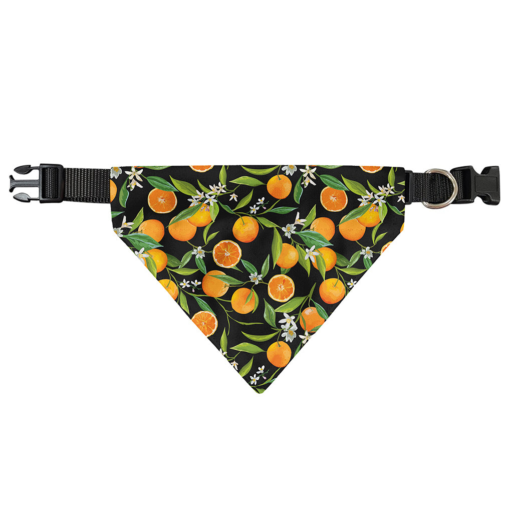 Orange Fruit Pattern Print Over The Collar Dog Bandana