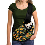 Orange Fruit Pattern Print Pet Sling Carrier