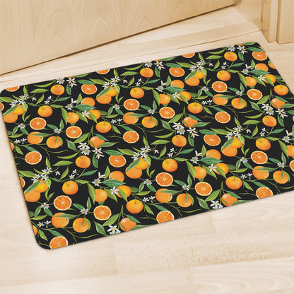 Orange Fruit Pattern Print Polyester Doormat