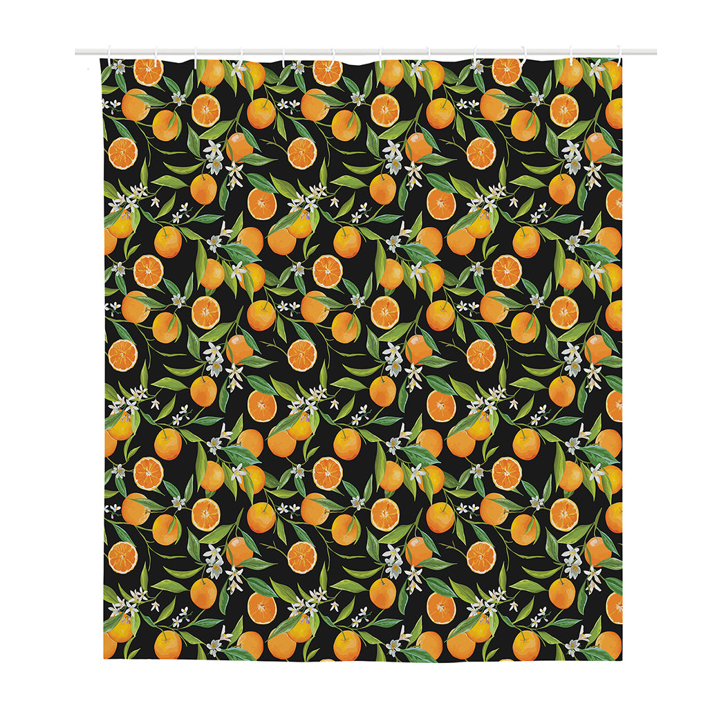 Orange Fruit Pattern Print Polyester Shower Curtain