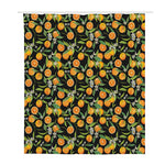 Orange Fruit Pattern Print Polyester Shower Curtain