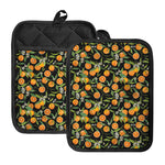 Orange Fruit Pattern Print Pot Holders With Pocket