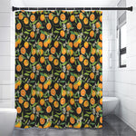 Orange Fruit Pattern Print Premium Shower Curtain