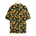 Orange Fruit Pattern Print Rayon Hawaiian Shirt