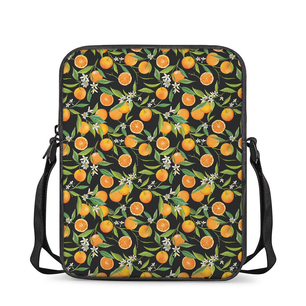 Orange Fruit Pattern Print Rectangular Crossbody Bag