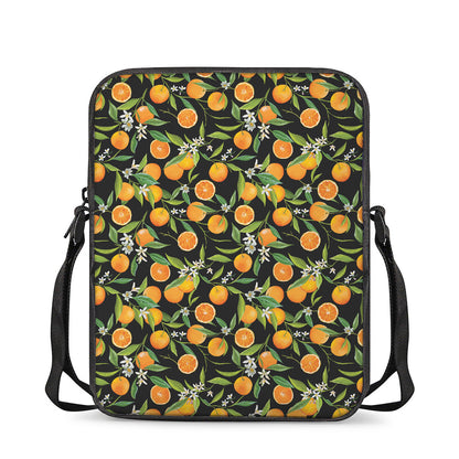 Orange Fruit Pattern Print Rectangular Crossbody Bag