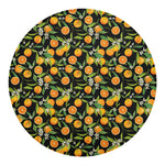 Orange Fruit Pattern Print Round Blanket