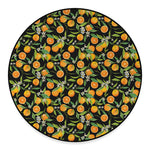 Orange Fruit Pattern Print Round Floor Mat