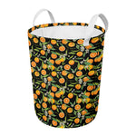 Orange Fruit Pattern Print Round Laundry Basket