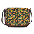 Orange Fruit Pattern Print Saddle Bag