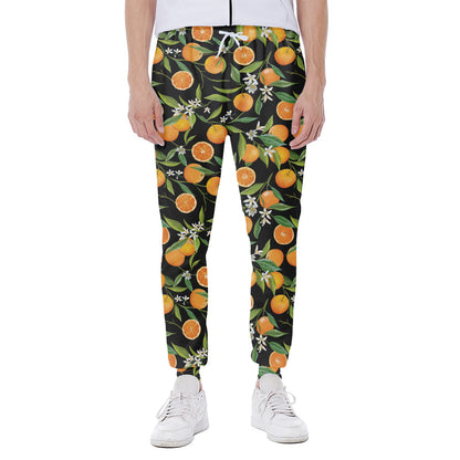 Orange Fruit Pattern Print Scuba Joggers